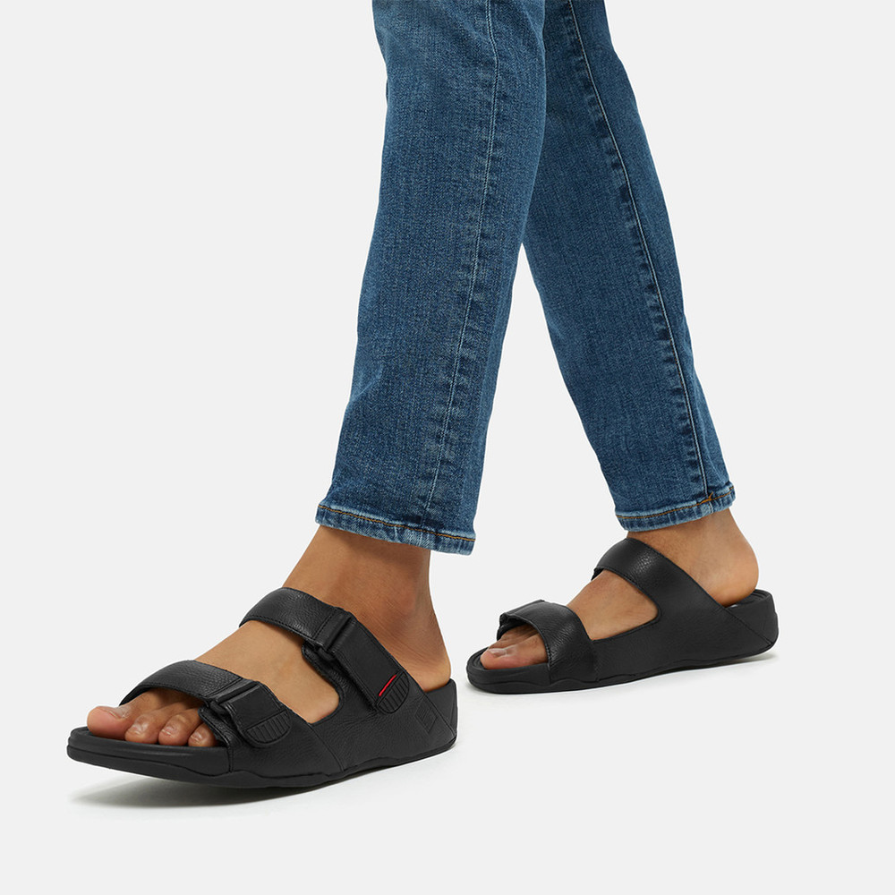 Gogh Moc Slide In Leather - Black