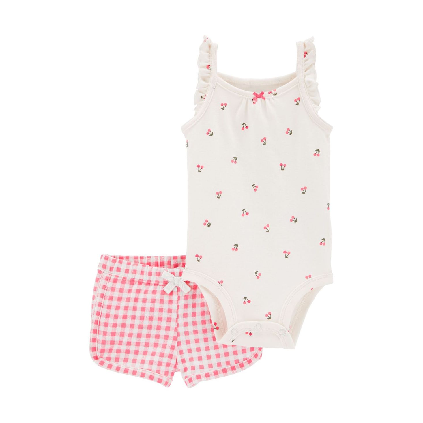 2-Piece Gingham Bodysuit \u0026 Short Set