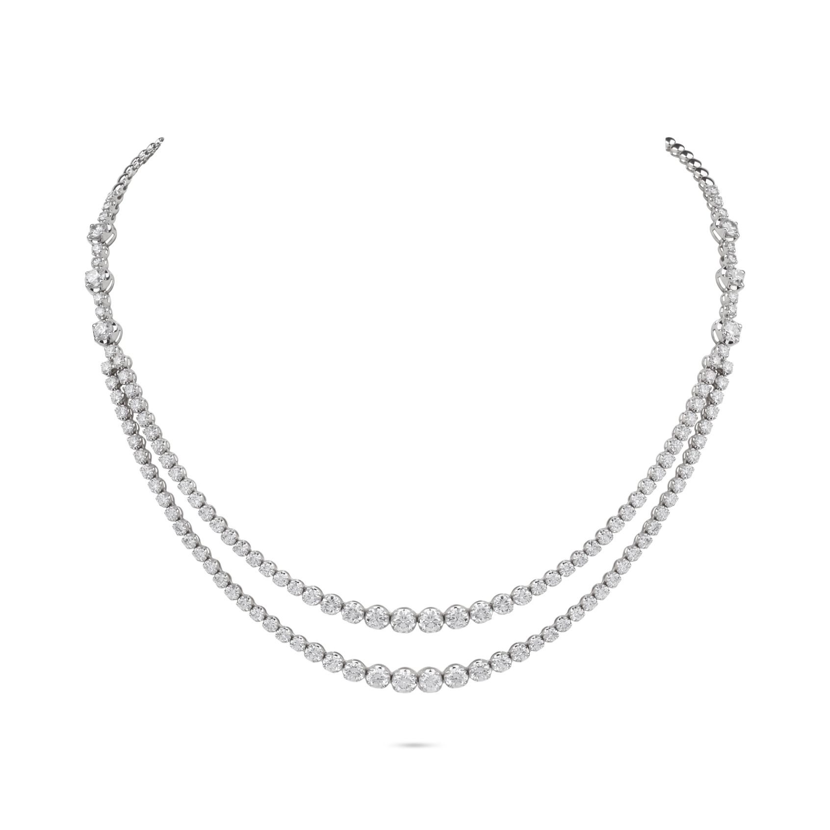 Double Layer Diamond Tennis Necklace
