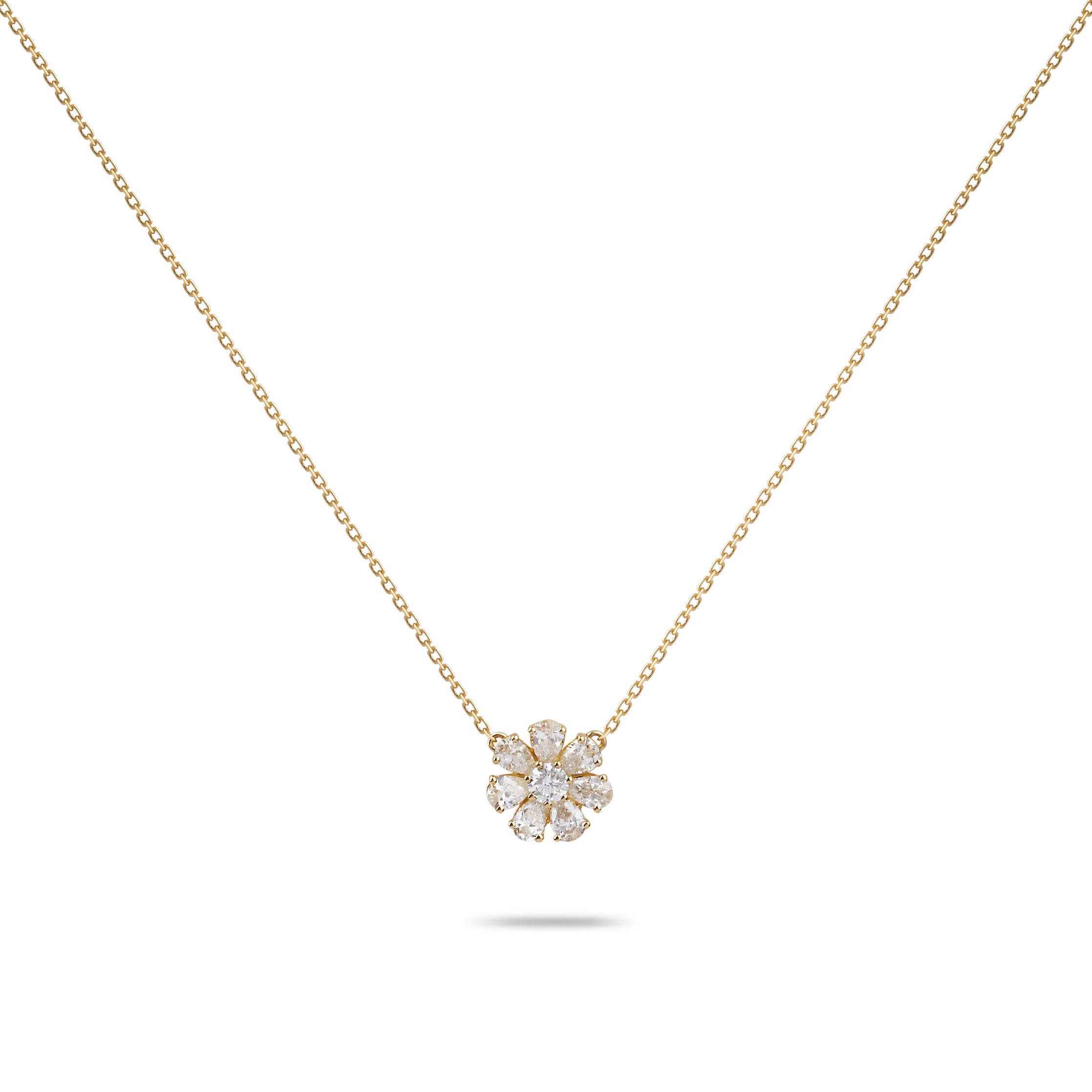 Diamond Flower Necklace