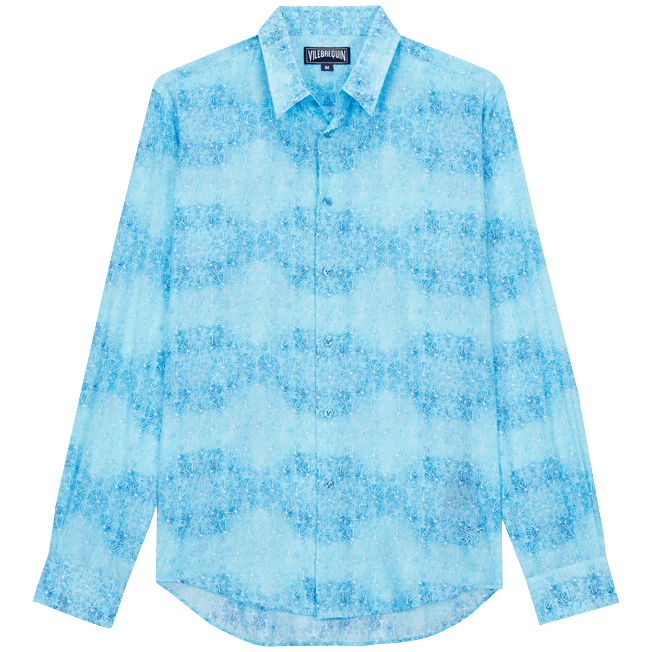 Vilebrequin Mens Cotton Shirt, Blue Mall of the Emirates
