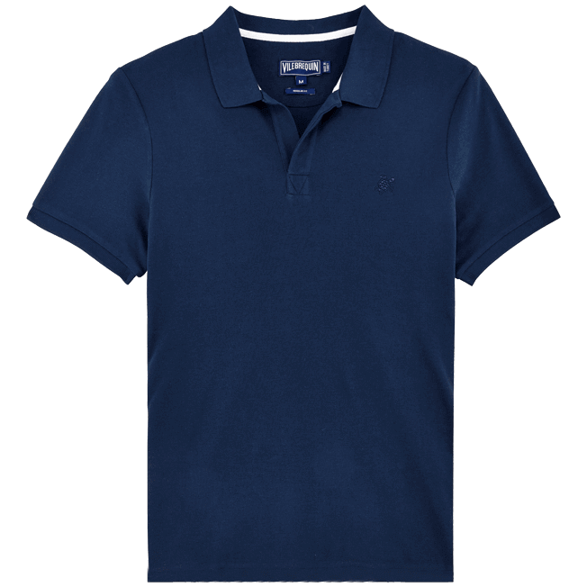 Vilebrequin Men's Straight Cut Polo Shirt, Blue Mall of the Emirates