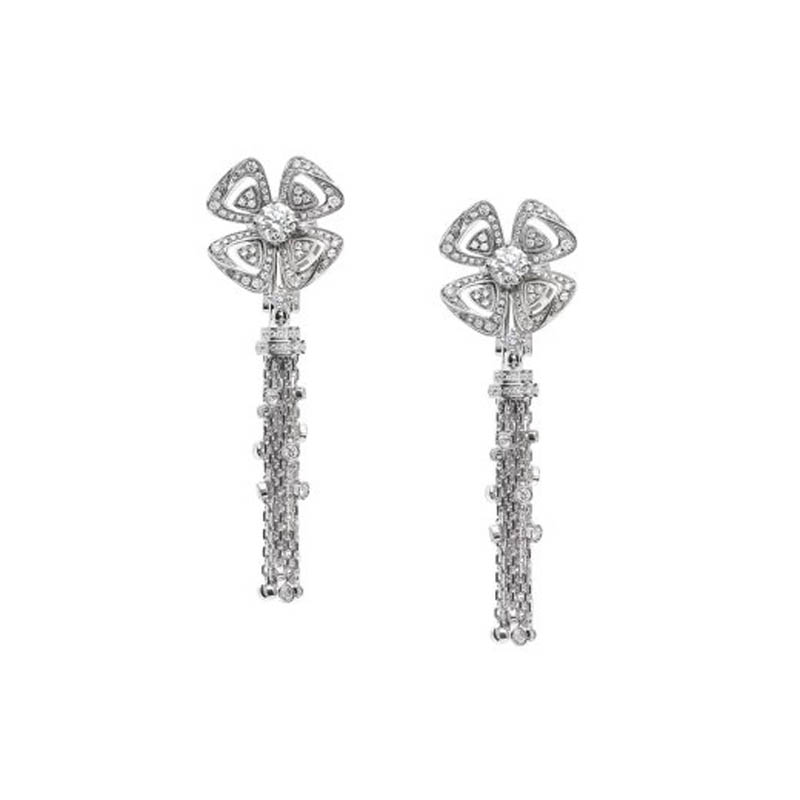 BVLGARI Fiorever Earrings in White Gold Mall of the Emirates