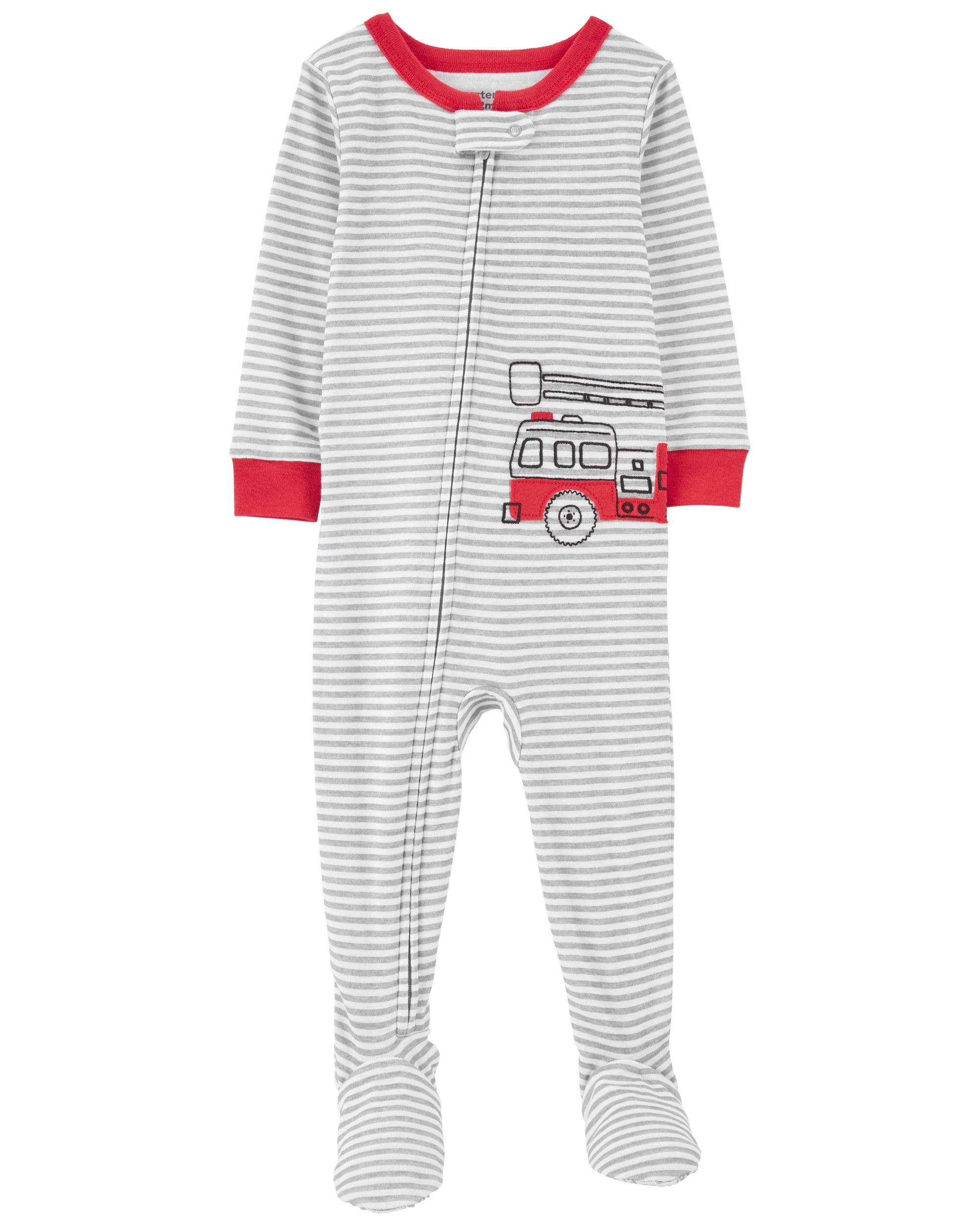 Toddler Boy Footed Fire Truck Pajamas for Toddlers