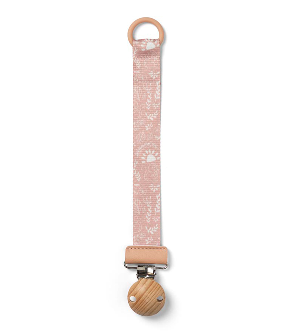 Mom Store Elodie Details Pacifier Clip Wood Monkey Sunrise Pink