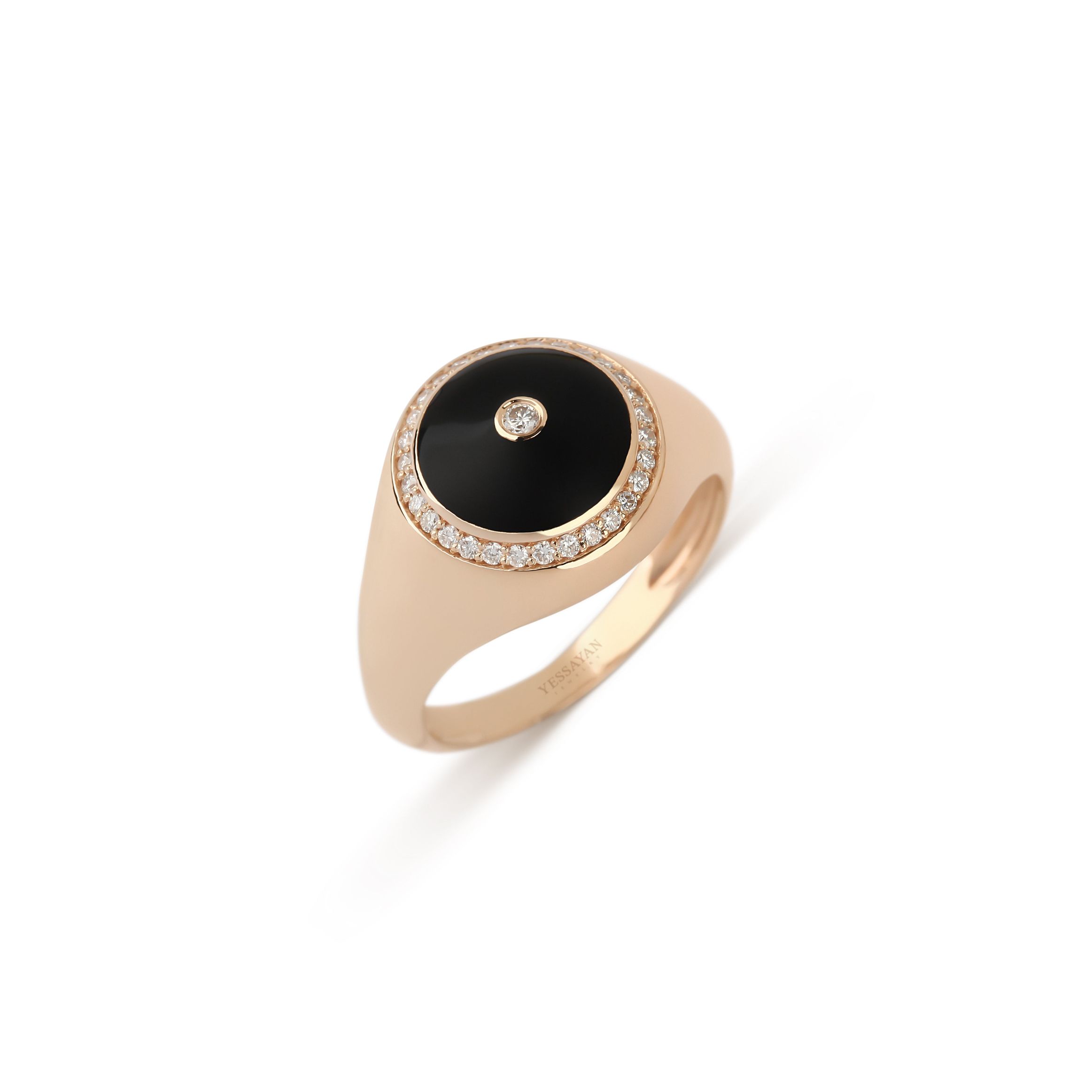 Yessayan Jewelry Rose Gold Onyx & Diamond Ring Mall of the Emirates