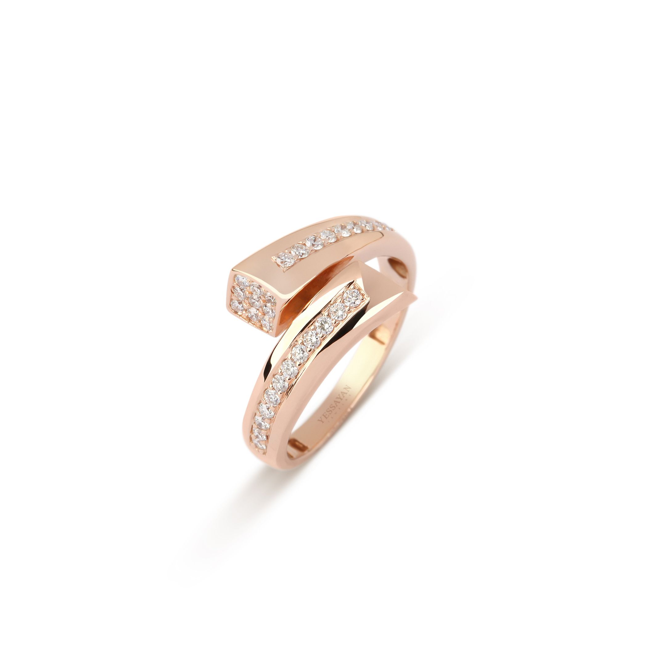 Yessayan Jewelry Rose Gold Pave Diamond Ring Mall of the Emirates