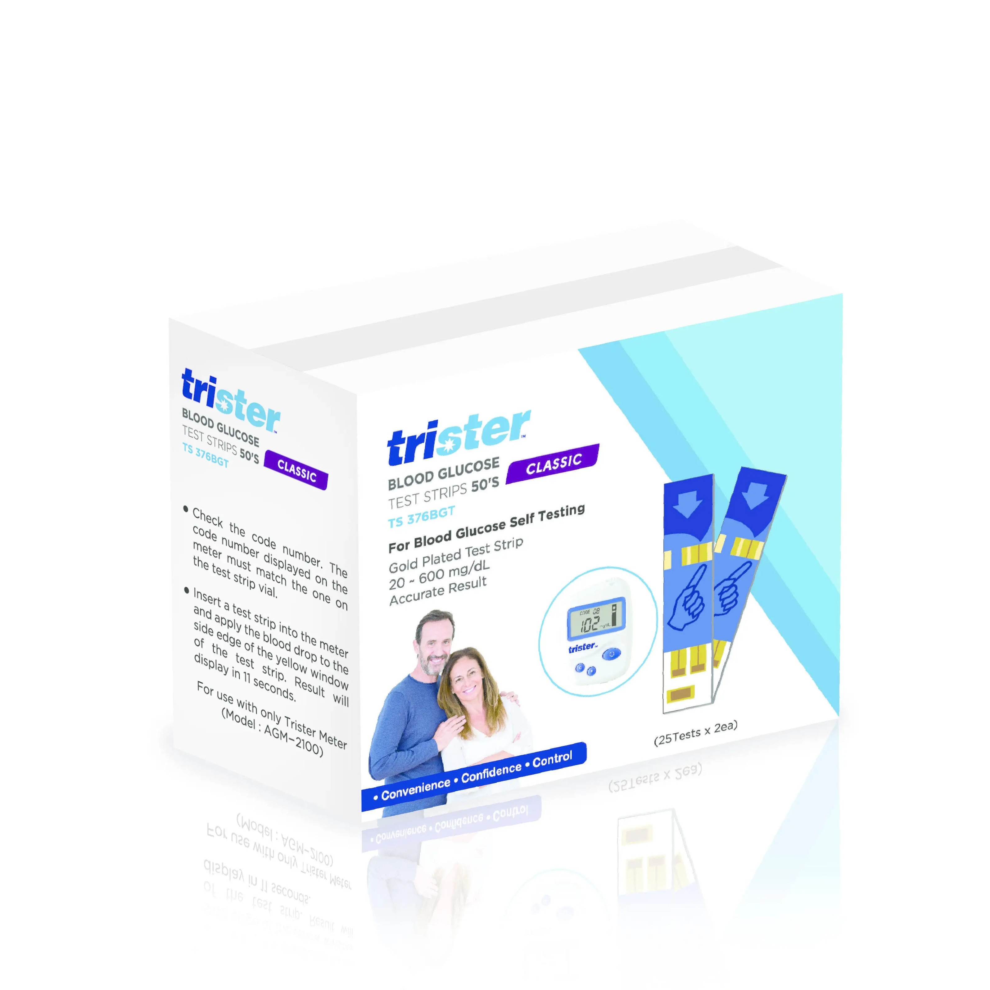 Trister Blood Glucose Test Strips, Pack of 50