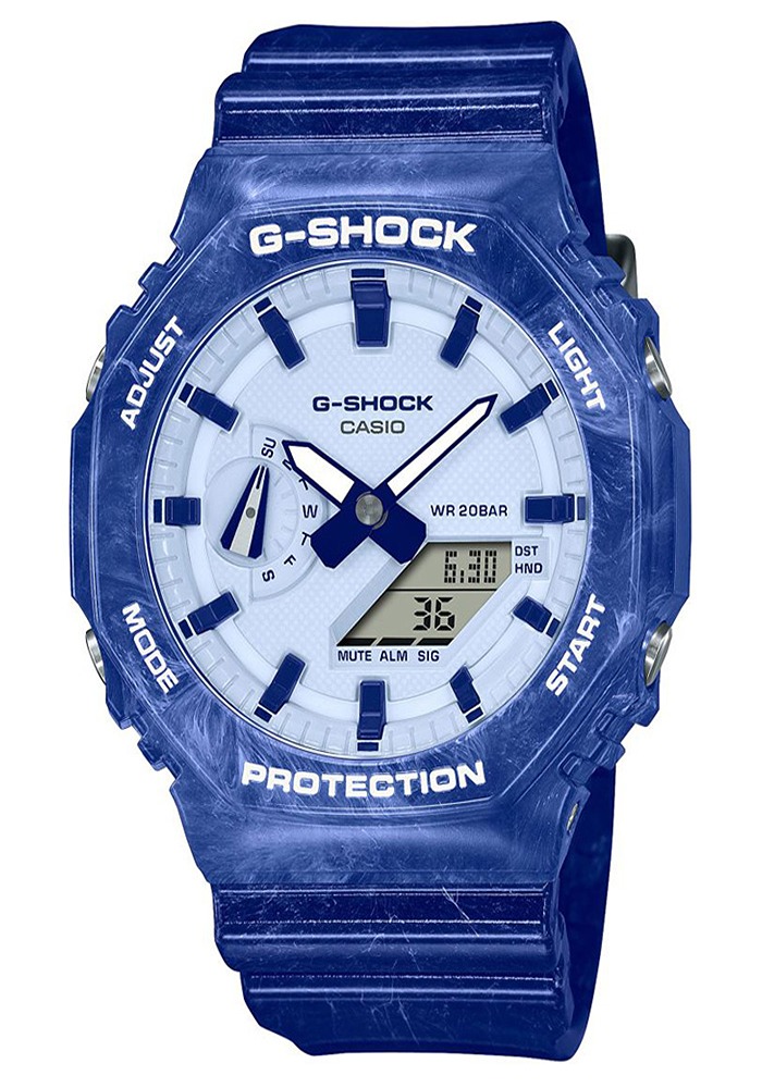 Time House GShock AnalogueDigital White Dial GA2100BWP2ADR Watch